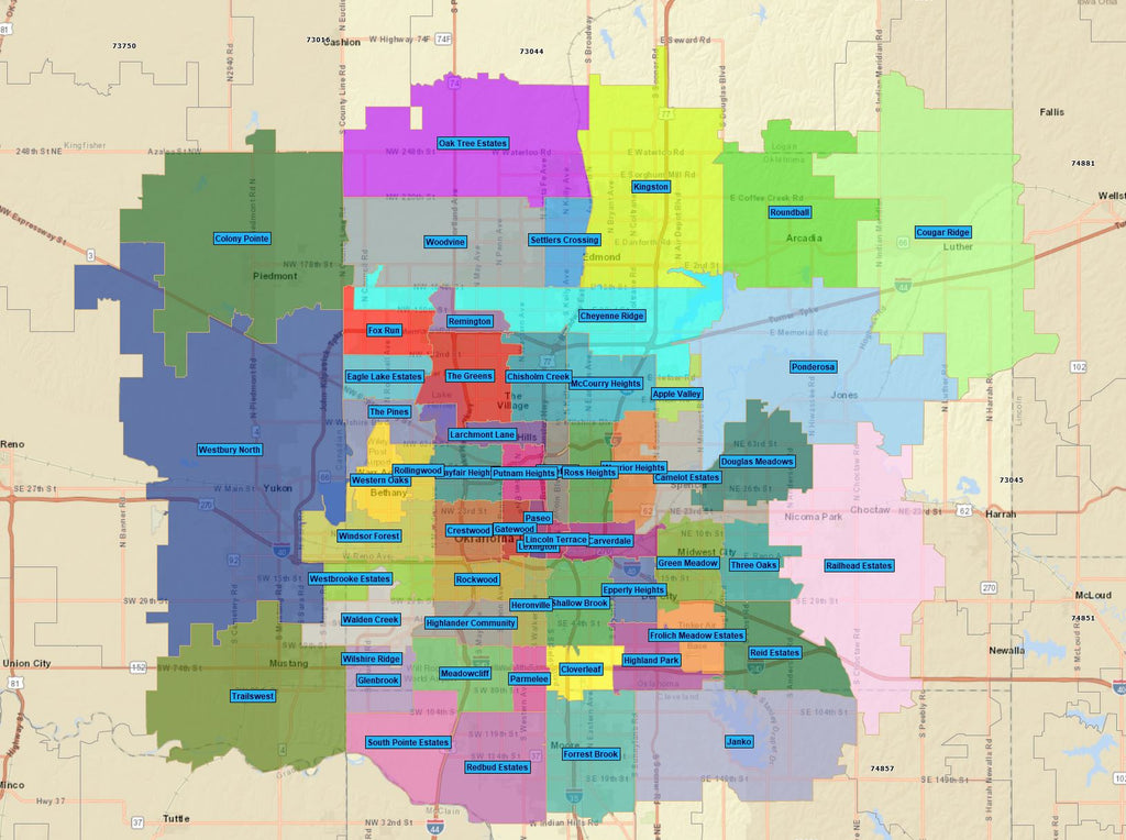 Oklahoma City OK Neighborhoods by Zip RealDatasets