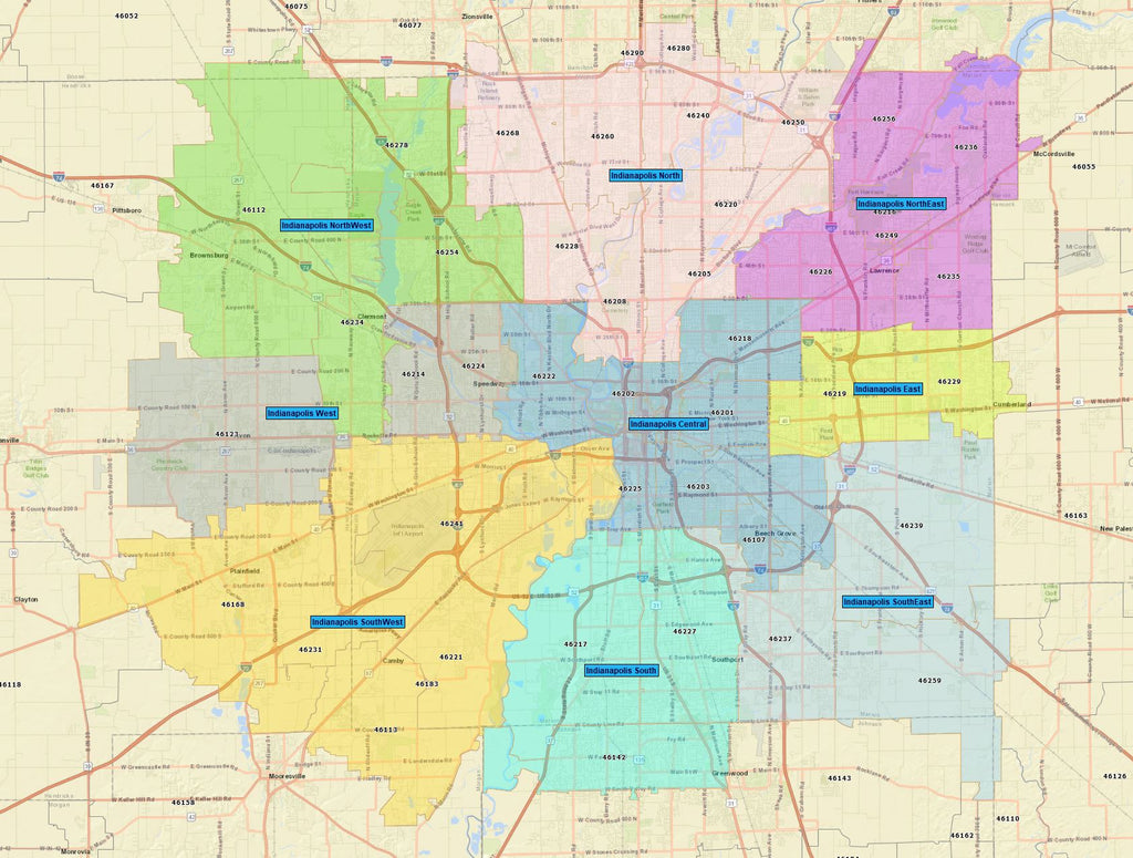 RealZips GeoData - Indianapolis Indiana Neighborhoods - by Zip ...