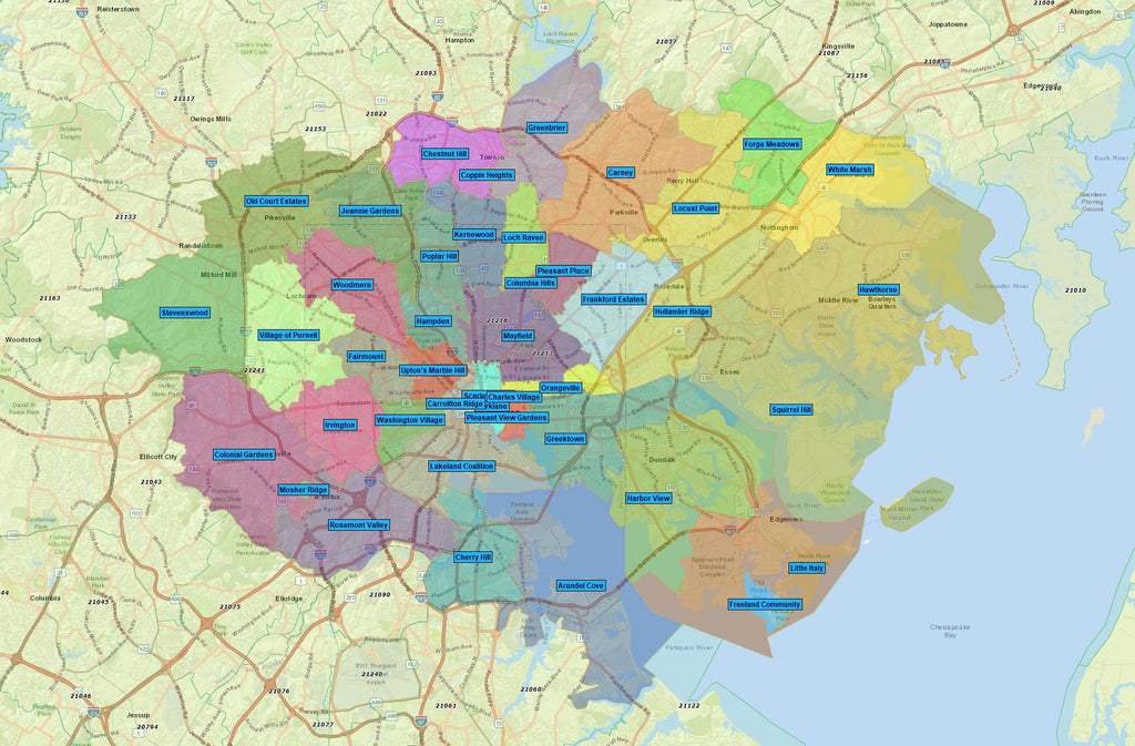 RealZips GeoData - Baltimore Maryland Neighborhoods - by Zip – RealDatasets