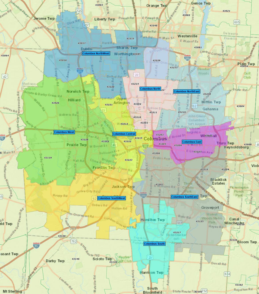 Columbus Ohio Zip Code Map How To Drilldown From County Map To Zipcode