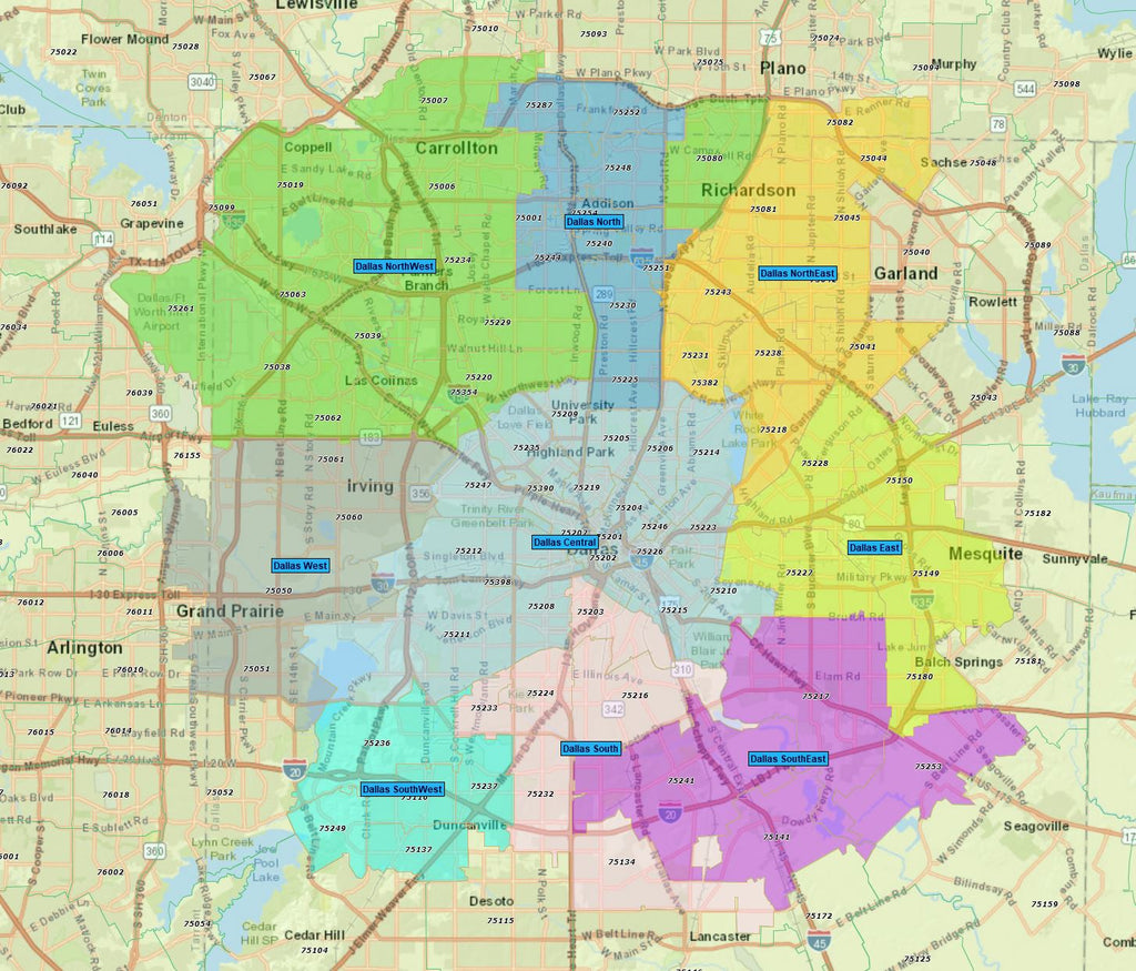 RealZips GeoData - Dallas Texas Neighborhoods - by Zip – RealDatasets