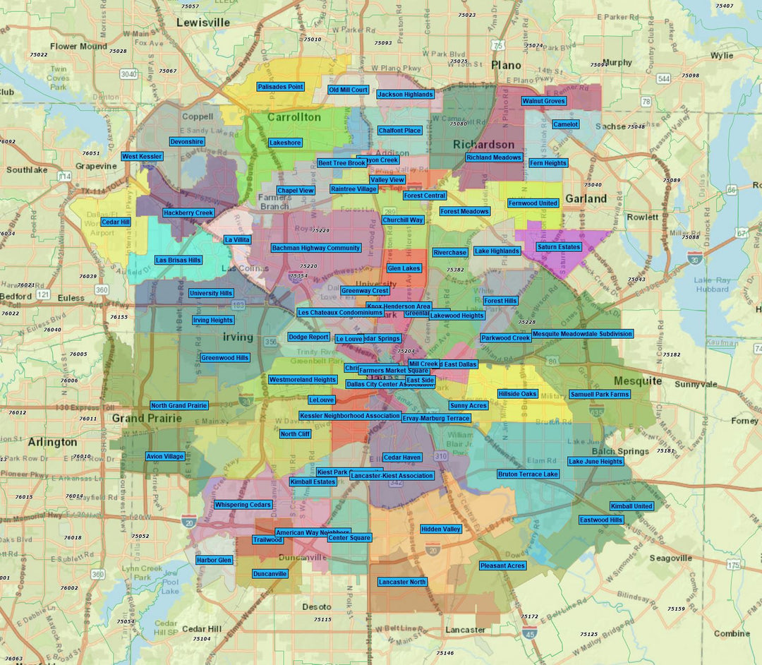 77430 RealZips GeoData - Dallas Texas Neighborhoods - by Zip – RealDatasets