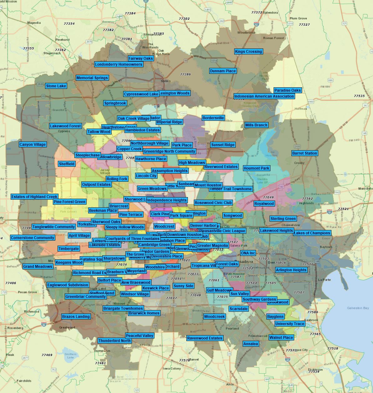 Houston Texas Zip Codes And Neighborhoods Inner Loop Houston TX: New