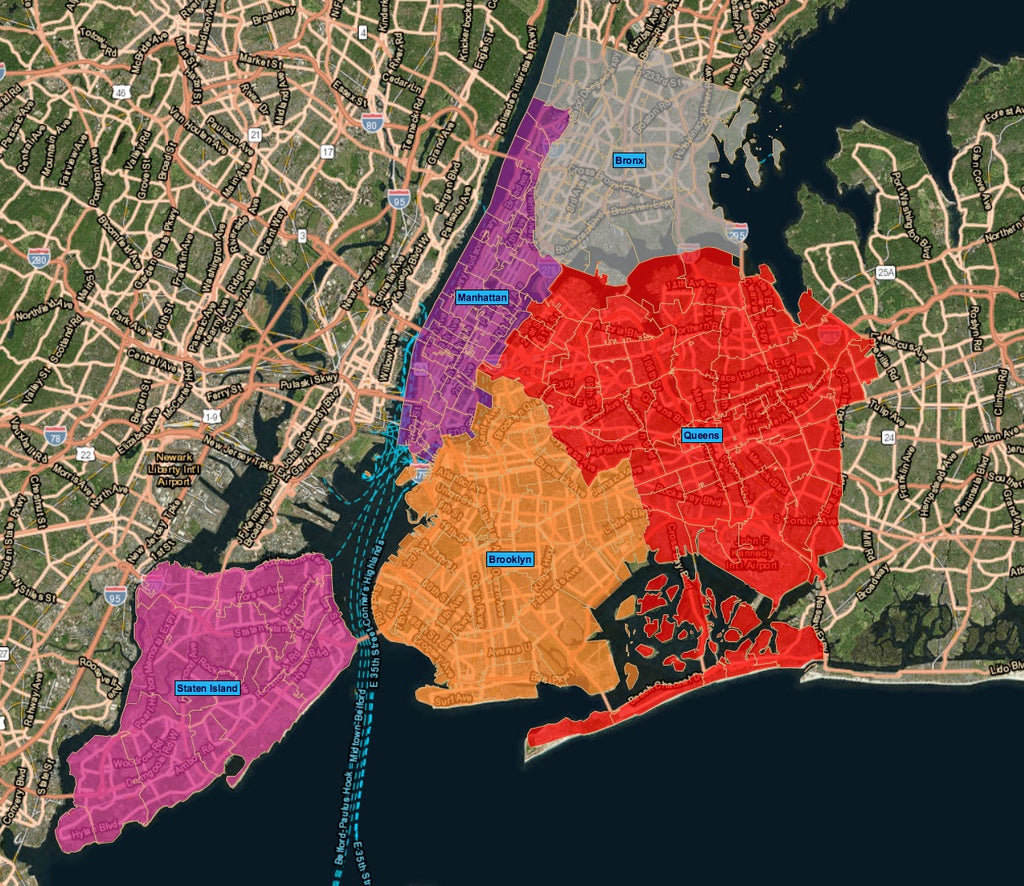 RealZips GeoData - New York City Boroughs and Neighborhoods - by Zip ...