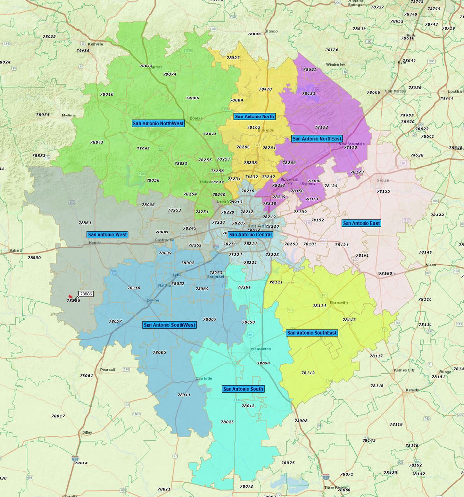 RealZips GeoData - San Antonio Texas Neighborhoods - by Zip – RealDatasets