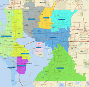 RealZips GeoData - Tampa + St Petersburg FL Neighborhoods - by Zip